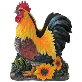 18 in Brown Orange National Tree Company Metal Rooster